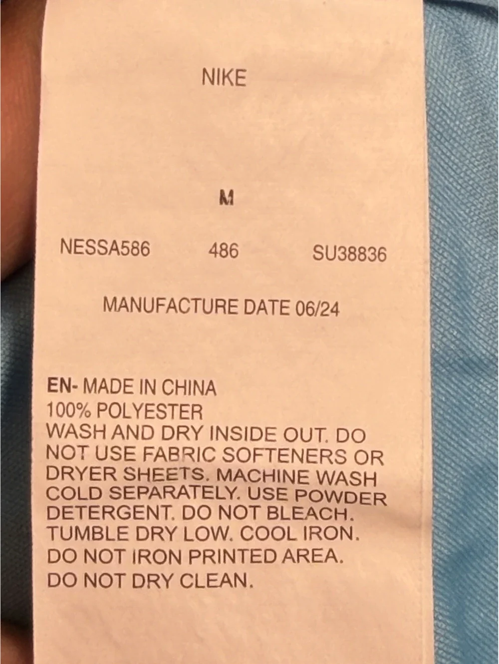 Nike Dri-FIT Light Blue Athletic T-Shirt Medium